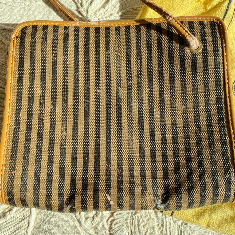 VINTAGE FENDI Striped Crossbody Bag 7”x9” With Dust Bag. FREE SHIPPING - Picture 11 of 16